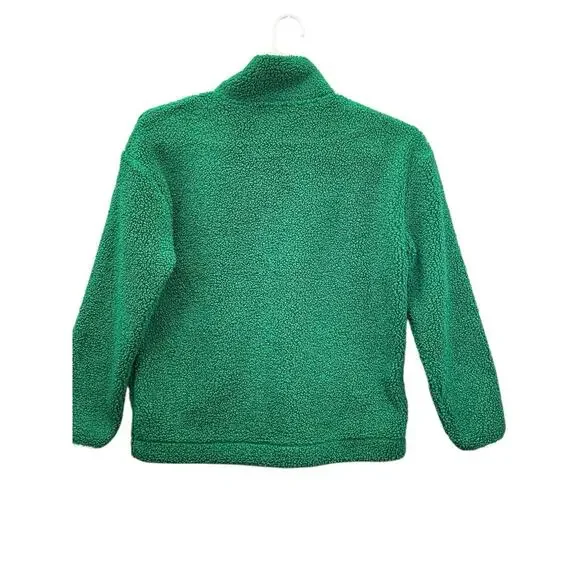 Lilly Pulitzer Sherpa Pullover Cozy Half Zip Pockets Green Size Small - Picture 5 of 14